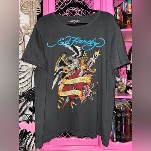 Ed Hardy rhinestone shirt XL